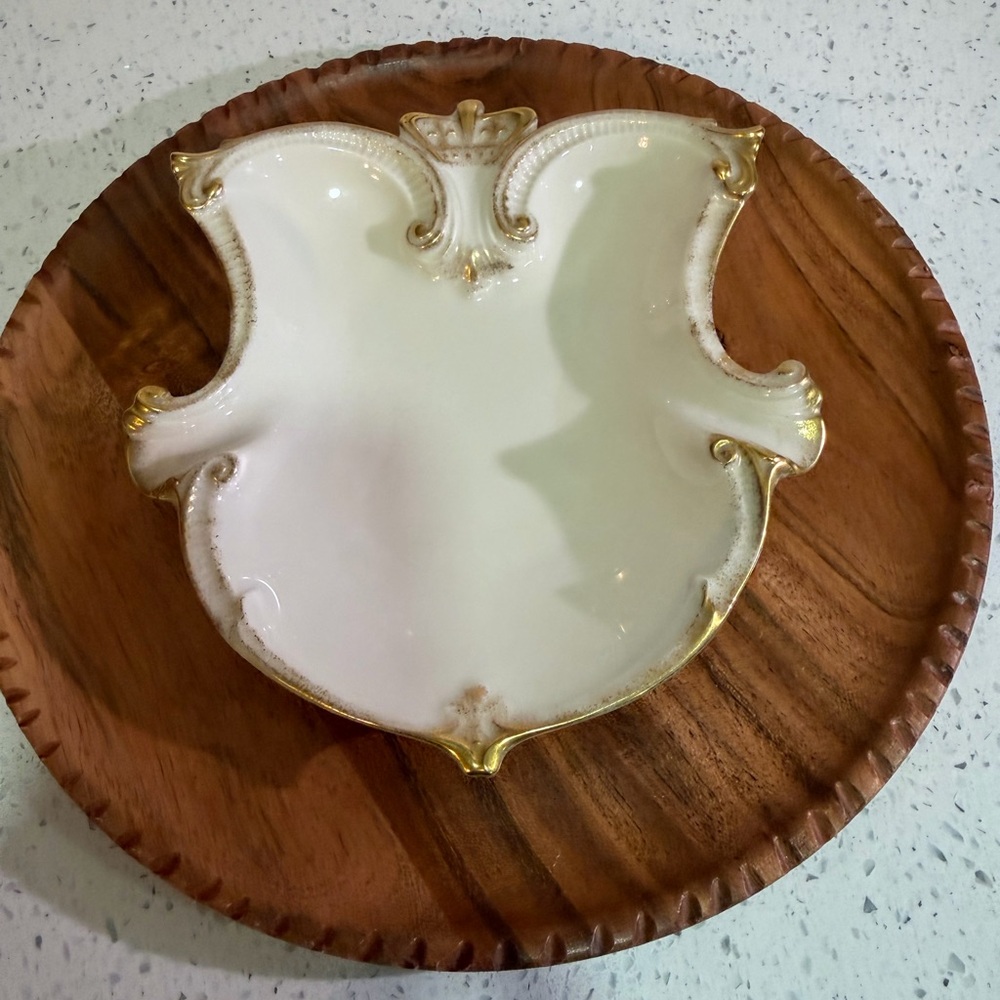 Vintage Lenox Elegant White and Gold Ceramic Ashtray Dish
